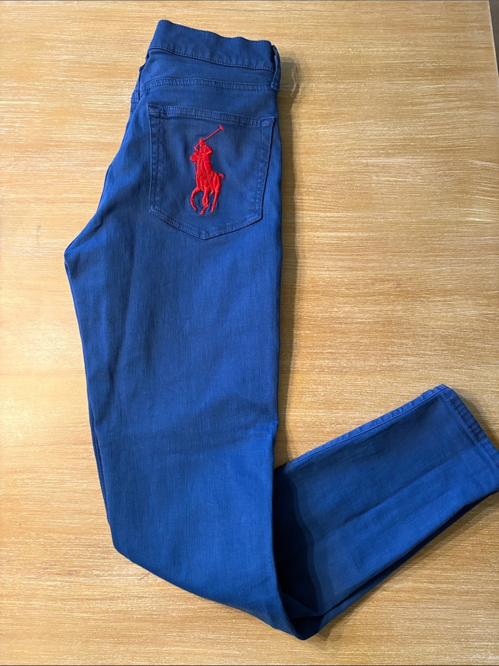 Polo by Ralph Lauren Women’s Slim Royal Blue Jeans with Red Pony
